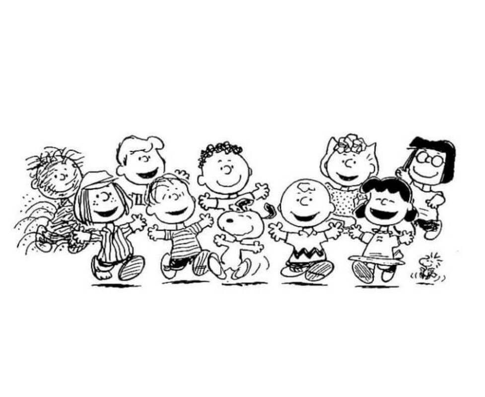 Desenhos de Desenhe Snoopy e seus amigos para colorir