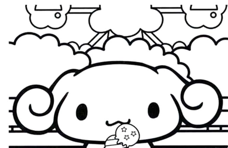 Desenhos de Desenhe a cabeça do Cinnamoroll para colorir