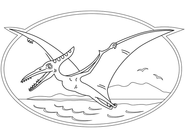 Desenhos de Desenhe básico Pterodáctilo para colorir