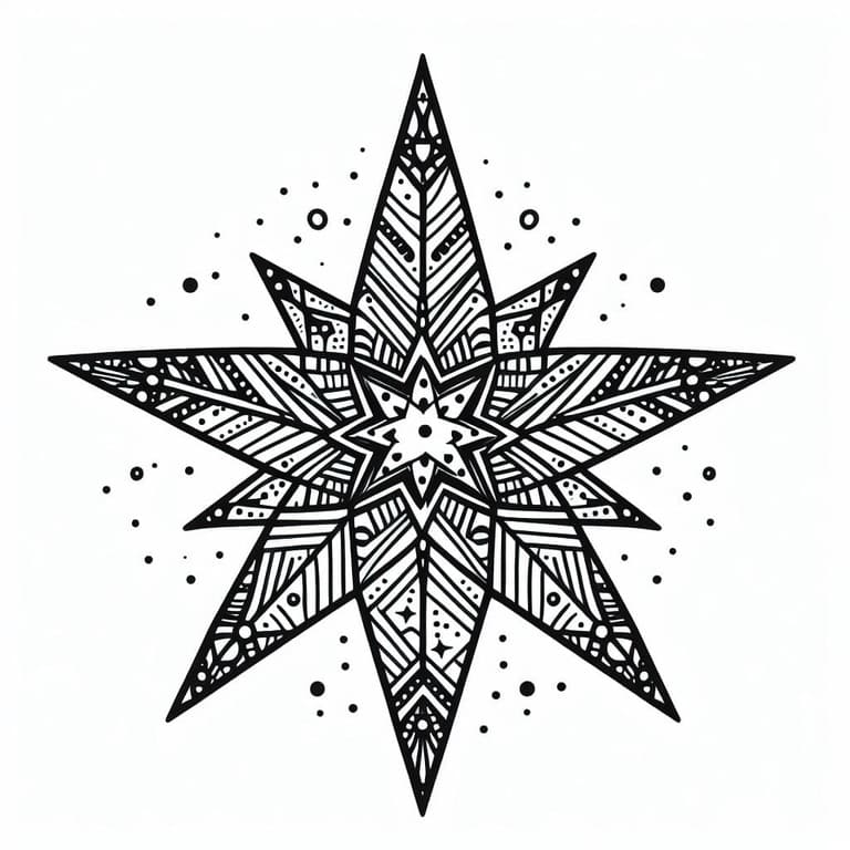 Desenhos de Estrela de Natal Incrível para colorir