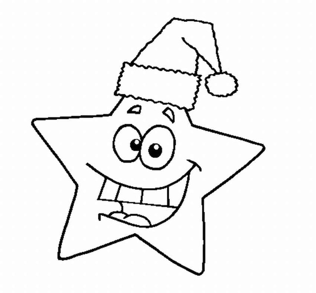 Desenhos de Estrela de Natal engraçada para colorir