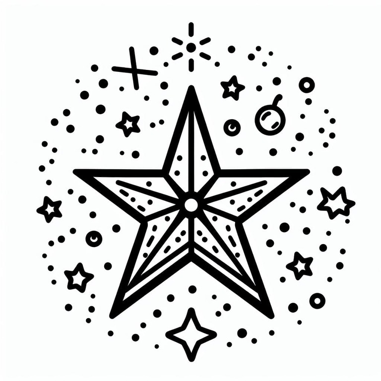 Desenhos de Estrela de Natal imprimir grátis para colorir