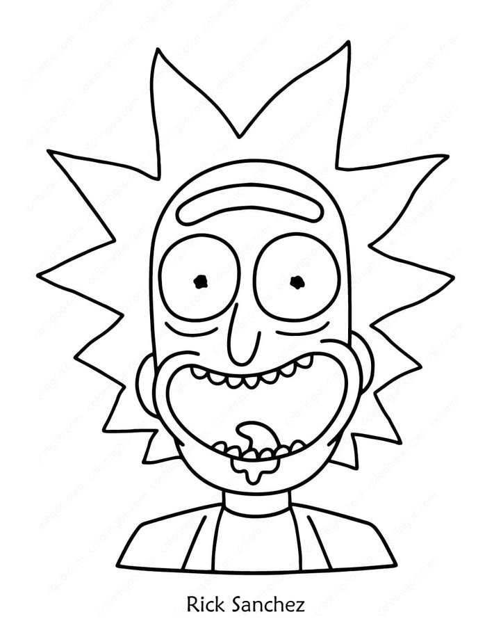 Desenhos de Rick Sanchez louco para colorir