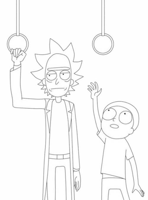 Desenhos de Rick e Morty grátis para crianças para colorir