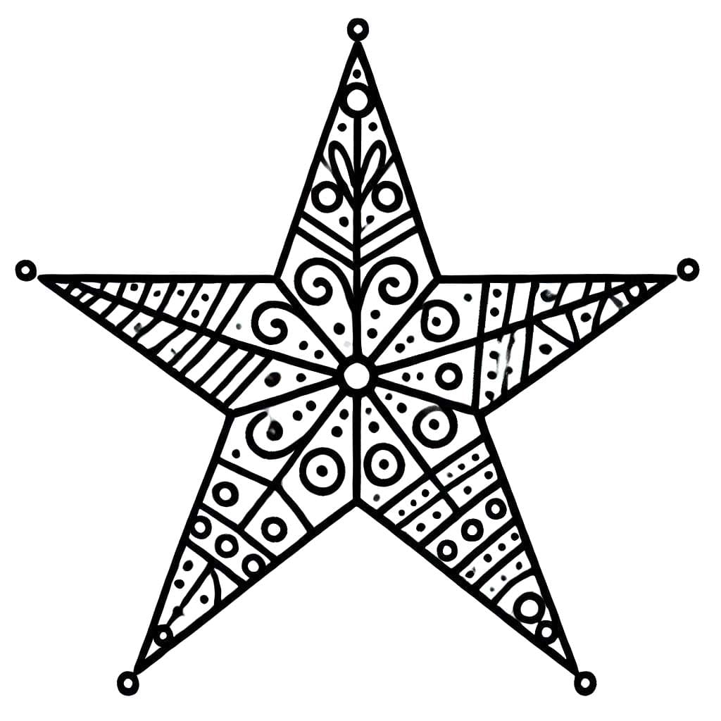 Desenhos de Desenhe Estrela de Natal 1 para colorir