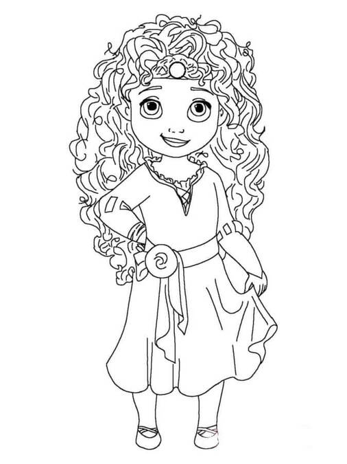 Desenhos de A pequena Merida ruiva para colorir