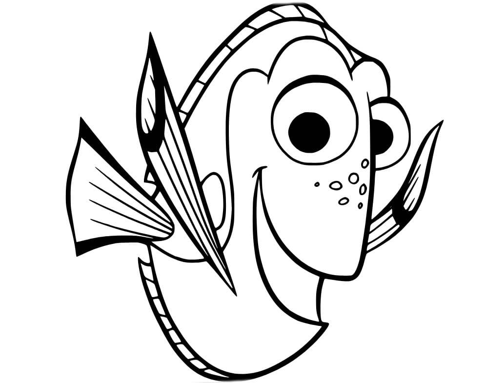 Desenhos de Desenhar Dory nadando para colorir