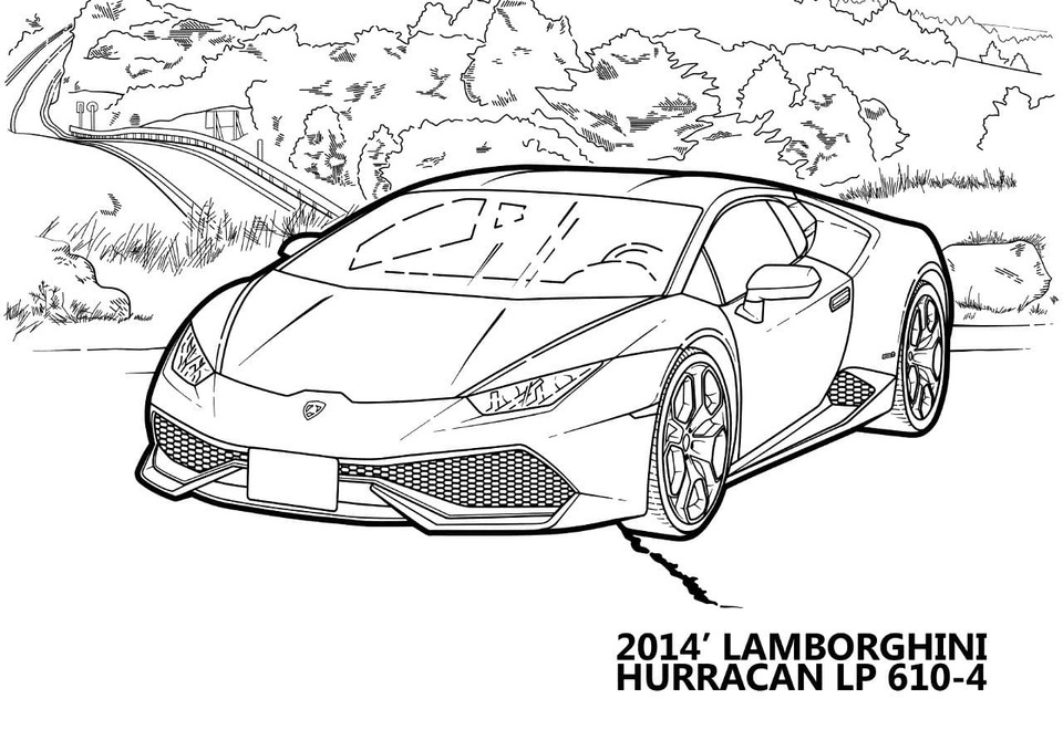 Desenhos de Desenhar Lamborghini huracan lp para colorir