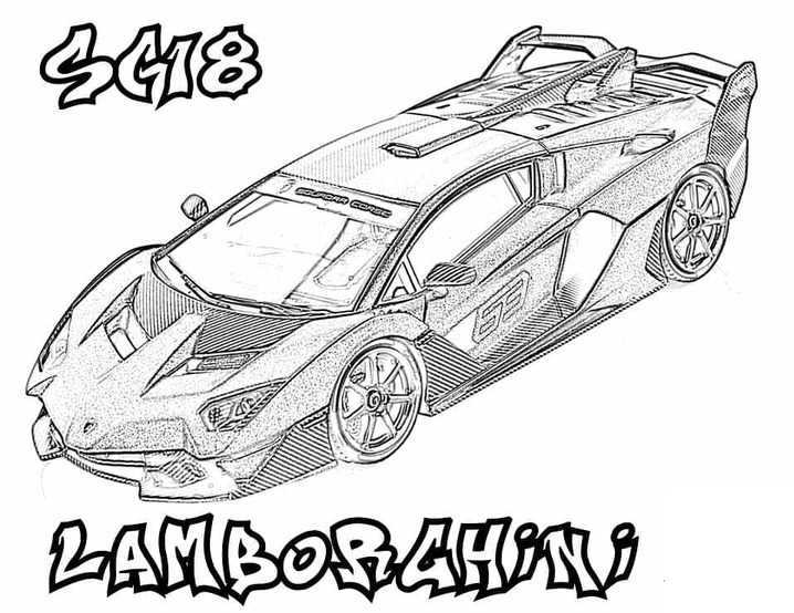 Desenhos de Desenhar Lamborghini sc18 para colorir