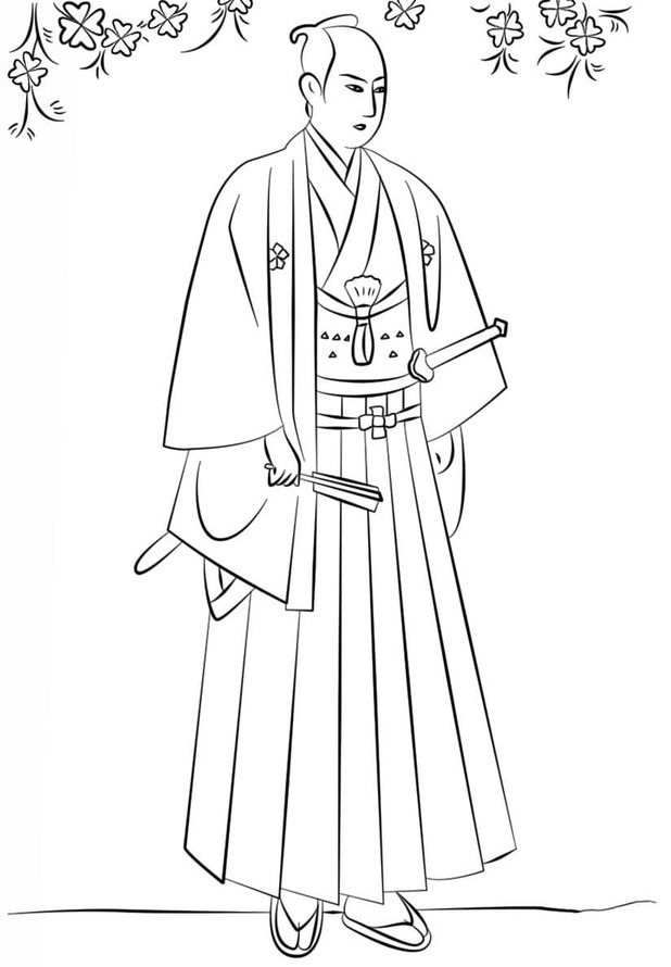 Samurai Para Colorir