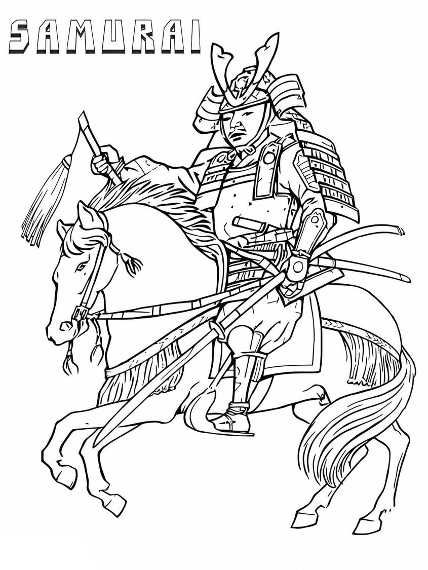 Desenhos de Desenhar Samurai muito simples para colorir