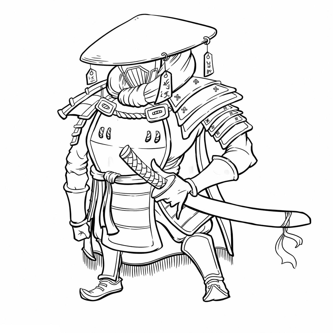 Desenhos de Desenhar Samurai para imprimir grátis para colorir