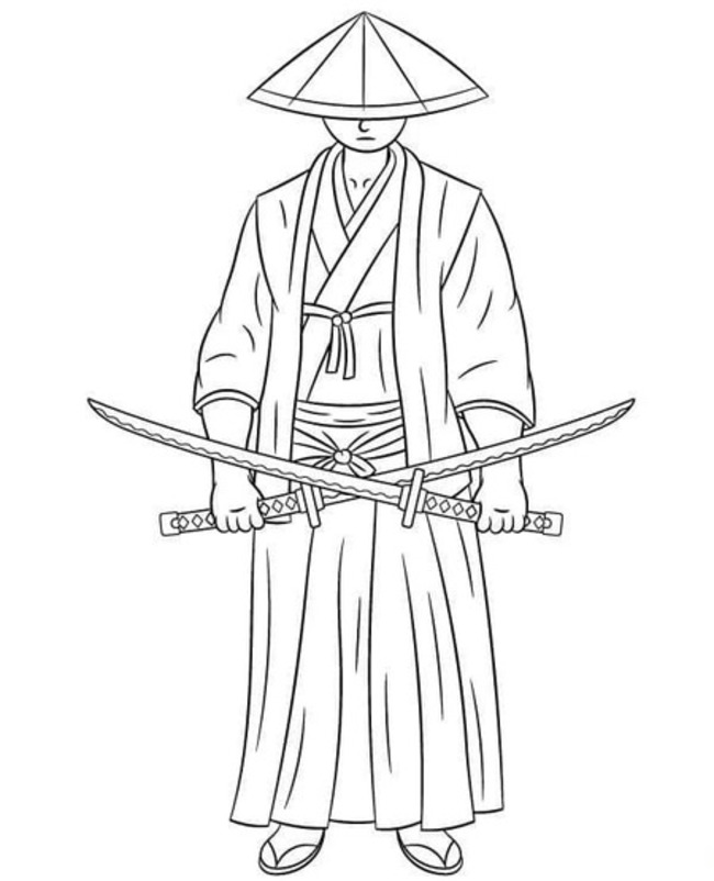 Desenhos de Desenhar fácil Samurai para colorir