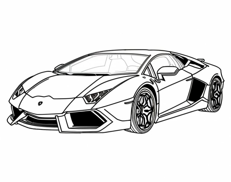 Desenhos de Desenhar imagem de carro Lamborghini para colorir