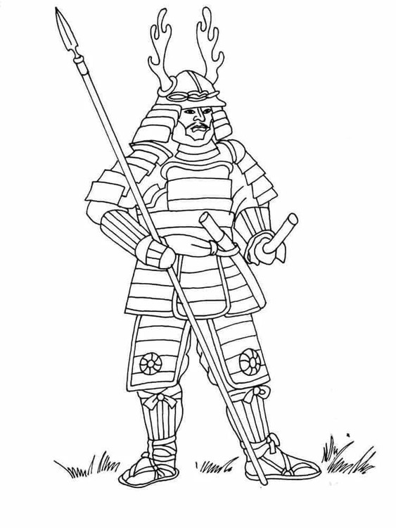 Desenhos de Desenhar imprimir Samurai grátis para colorir