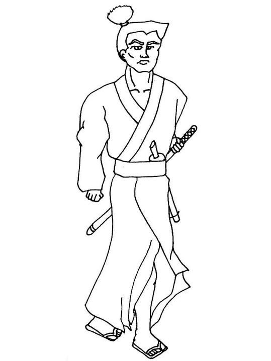 Desenhos de Desenhar imprimir grátis Samurai para colorir