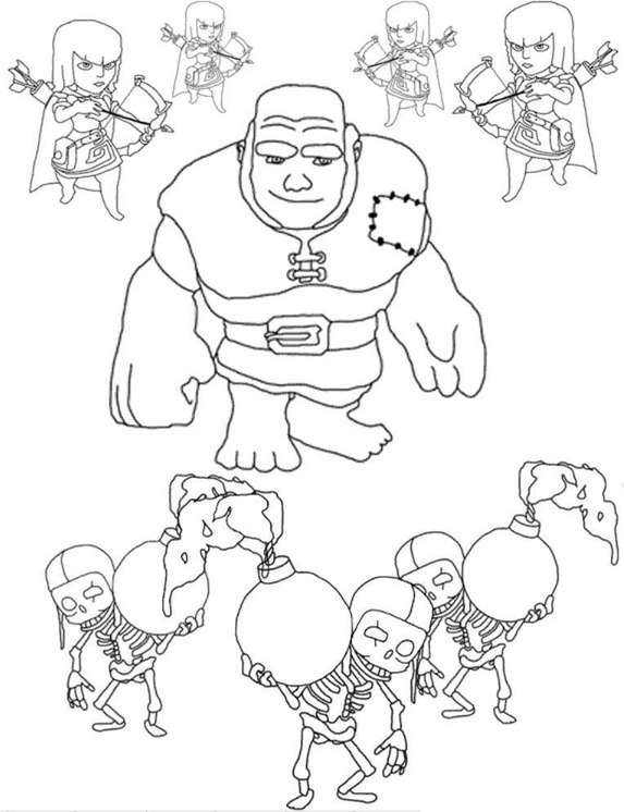 Desenhos de Desenhar imprimível grátis Clash of Clans para colorir