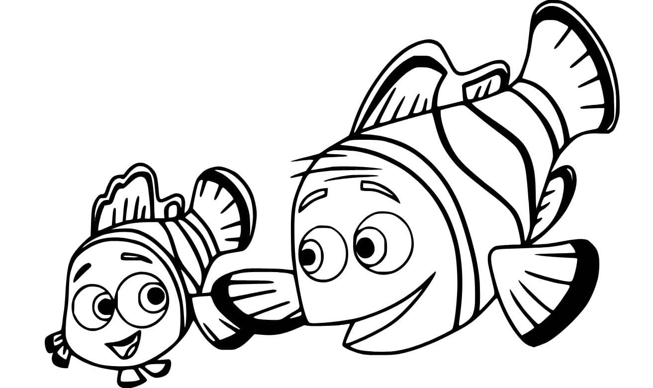 Desenhos de Desenhe Marlin falando com Nemo para colorir