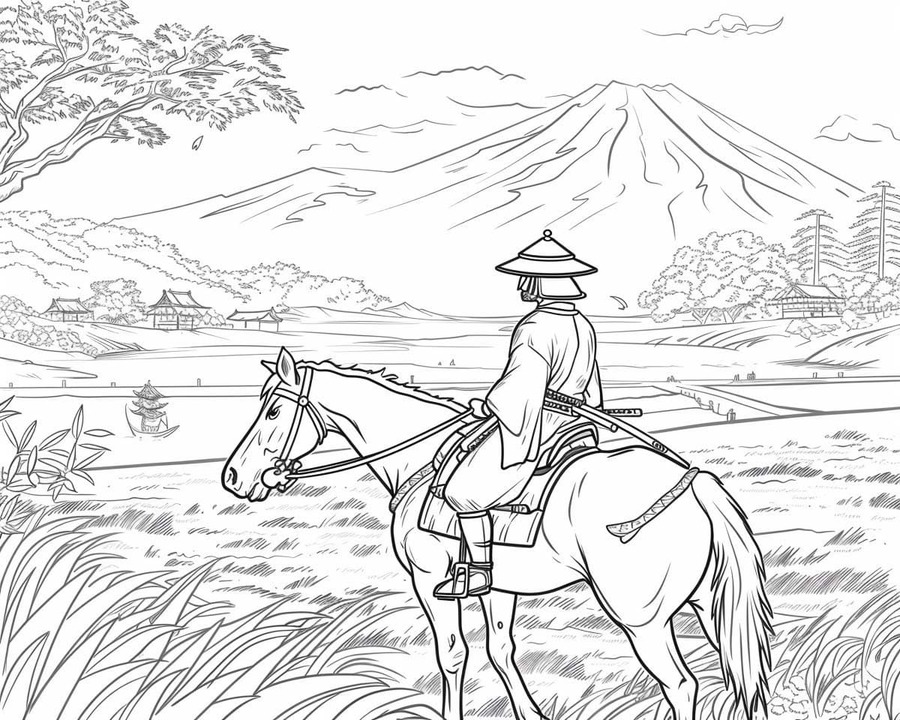 Desenhos de Desenhe Samurai 3 para colorir