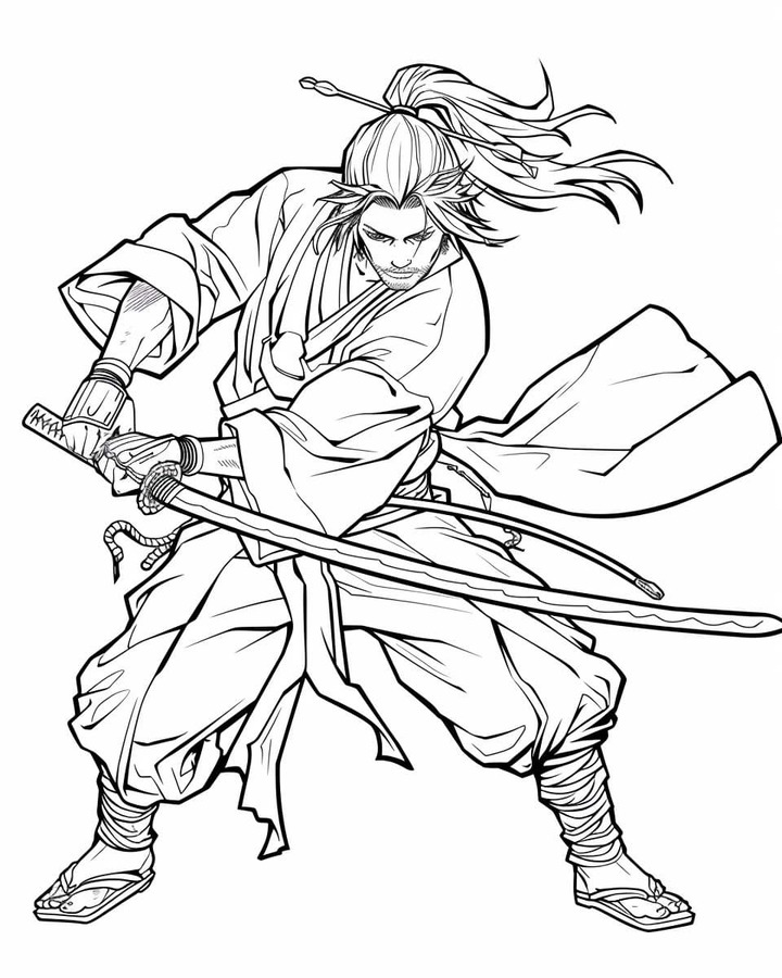 Desenhos de Desenhe Samurai 5 para colorir