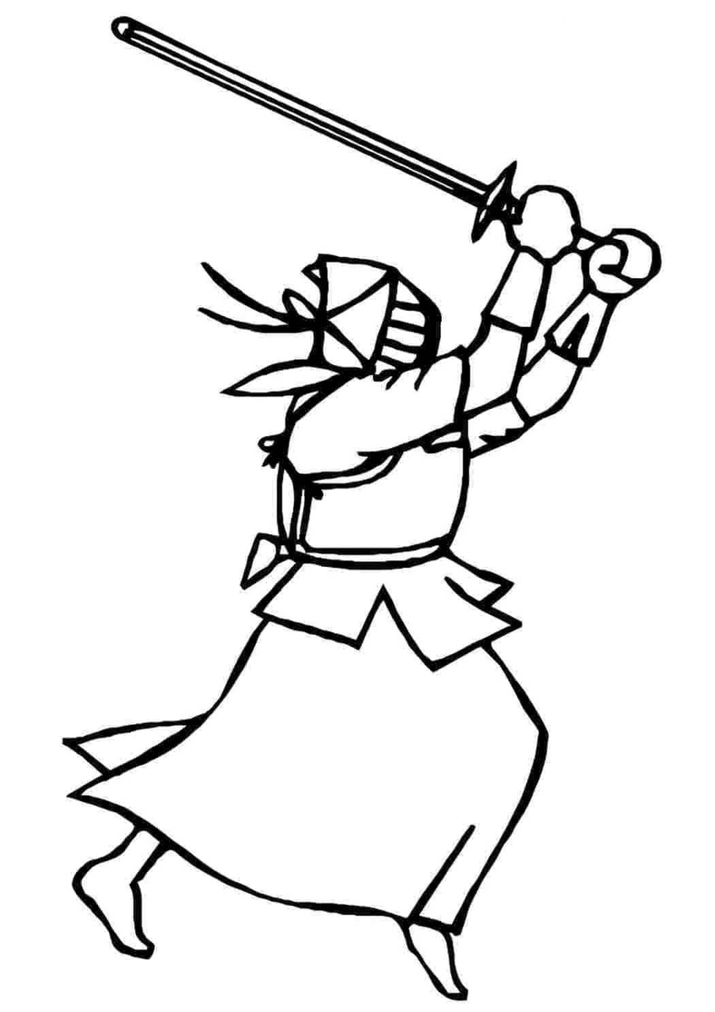 Desenhos de Desenhe Samurai bem básico para colorir