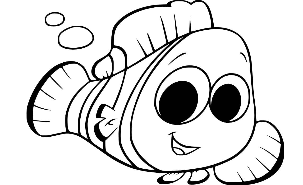 Desenhos de Desenhe o Nemo Simples para colorir