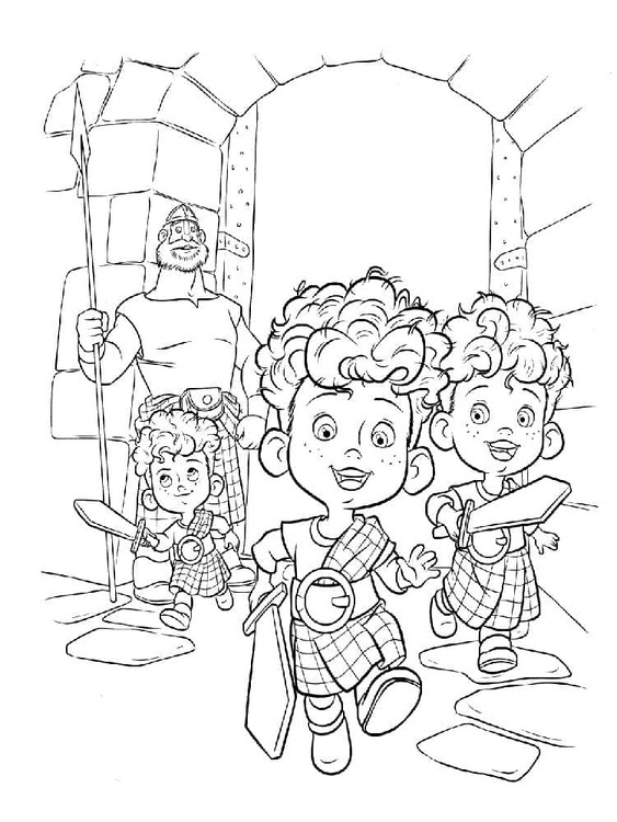 Desenhos de Desenho Harris, Hubert e Hamish de Valente para colorir