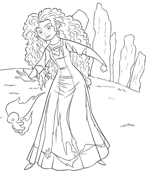 Desenhos de Desenho Princesa Disney Merida de Valente para colorir