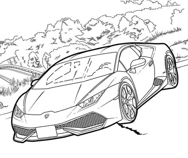 Desenhos de Desenho básico de Lamborghini para colorir