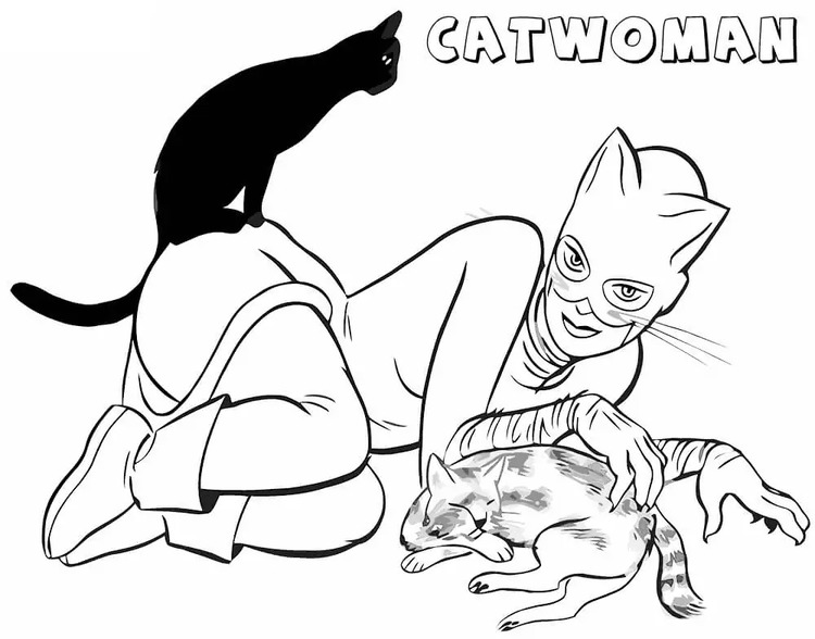 Desenhos de Mulher-Gato 9 para colorir