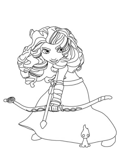 Desenhos de Princesa Disney chamada Merida para colorir