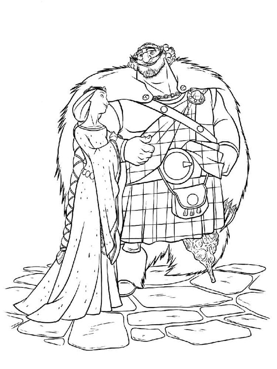 Desenhos de Rei Fergus e Rainha Elinor de Valente para colorir