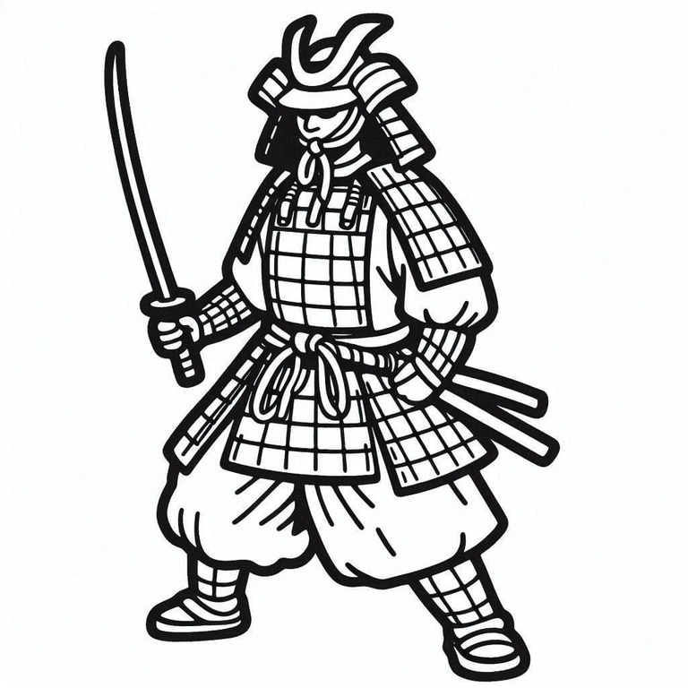 Desenhos de Desenho imprimir grátis Samurai para colorir