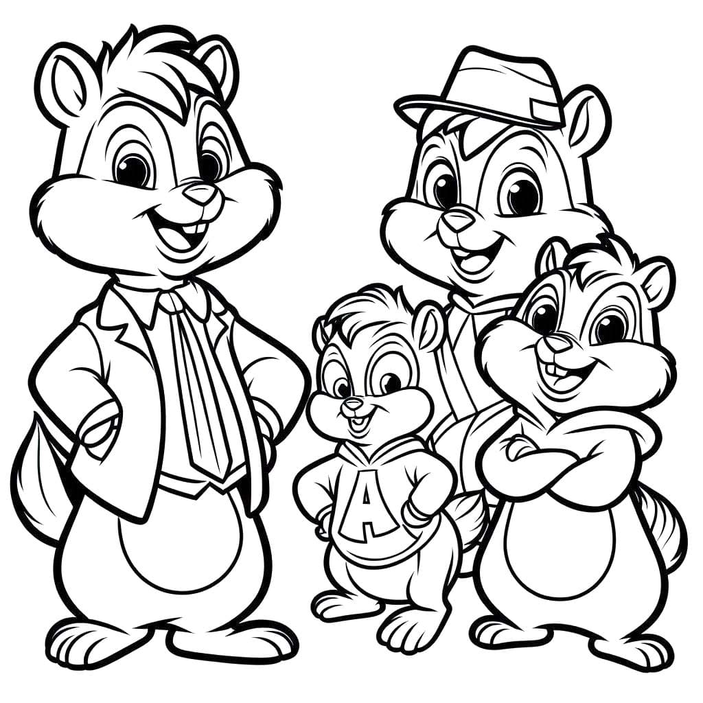 Desenhos de Alvin e os Esquilos 1 para colorir