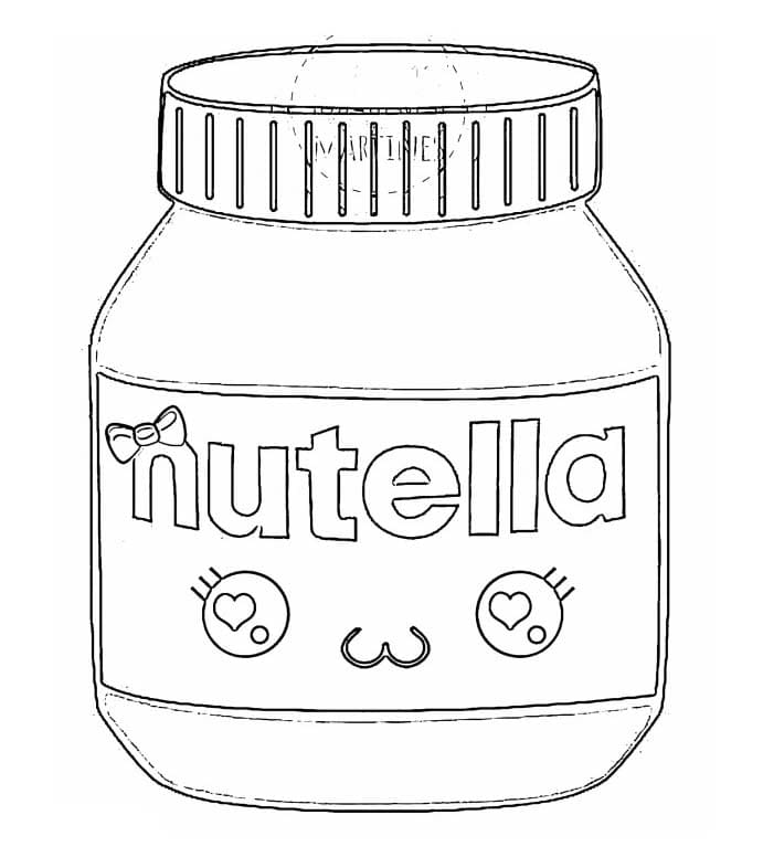 Desenhar Nutella fácil para colorir