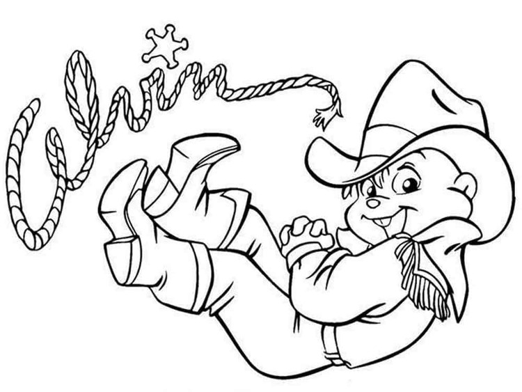 Desenhar alvin cowboy para colorir