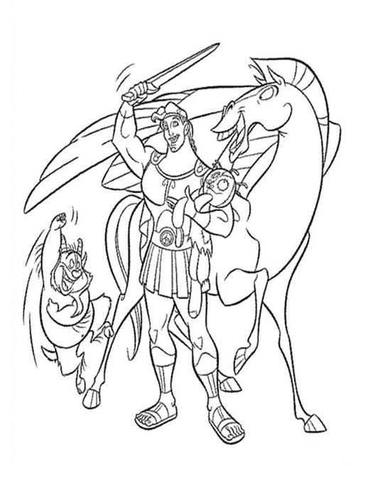 Desenhos de Desenhar personagens de Hércules para colorir