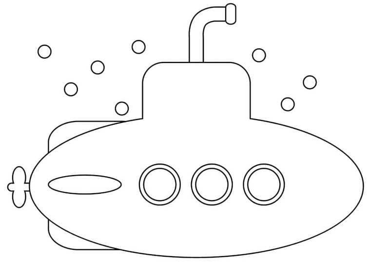 Desenhos de Desenhar simples submarino para colorir