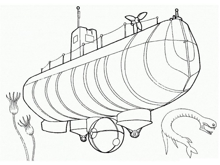 Desenhos de Desenhar submarino legal para colorir