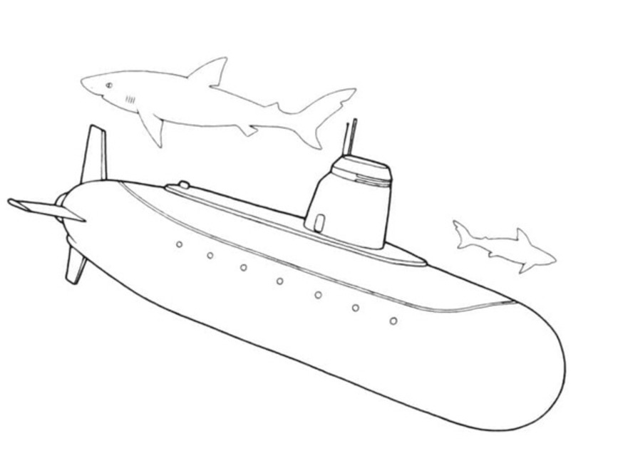 Desenhos de Desenhar submarino nuclear para colorir