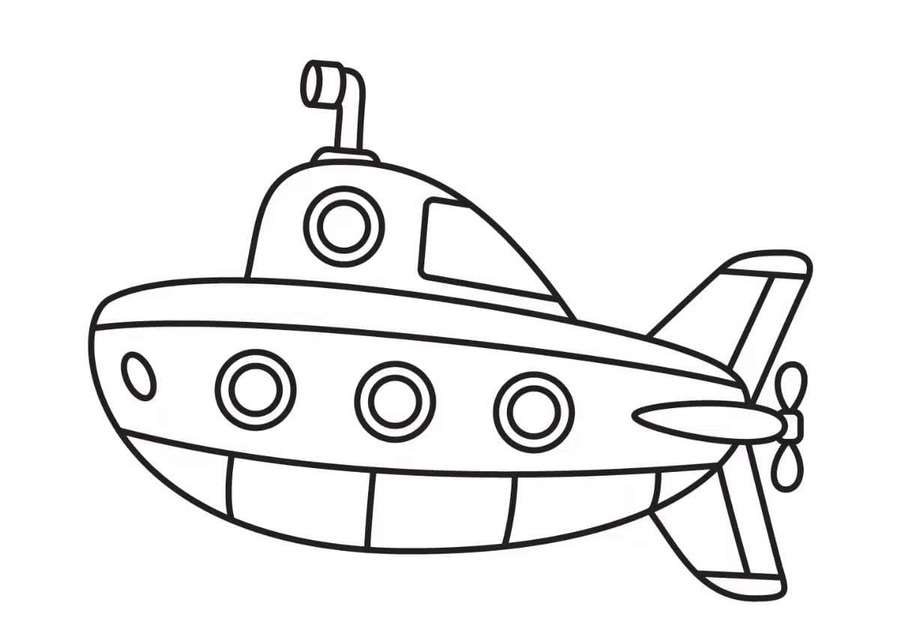 Desenhar submarino para imprimir para colorir