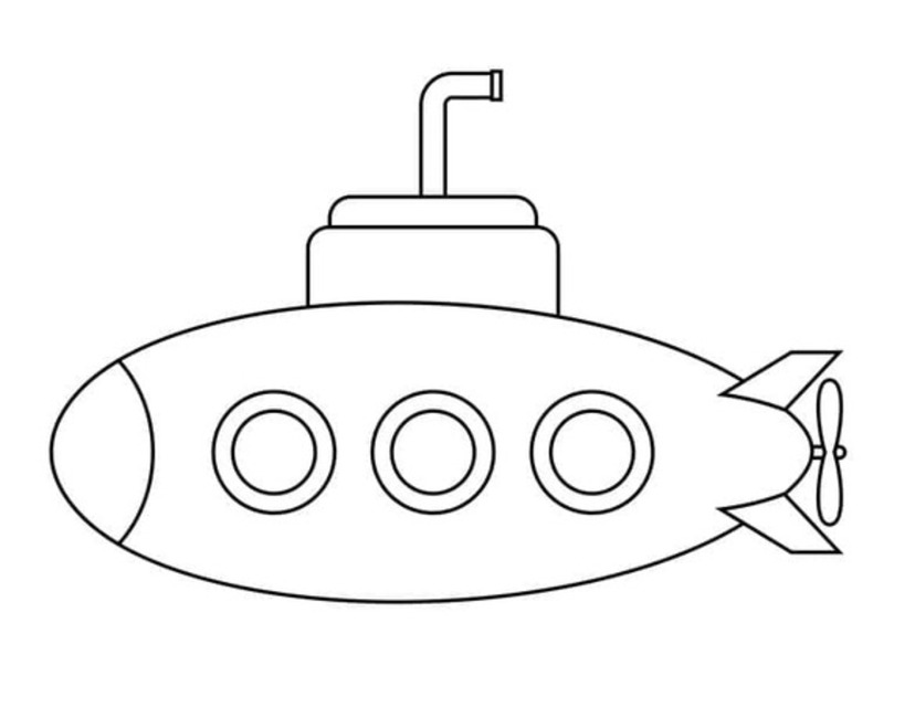 Desenhos de Desenhar submarino simples para colorir