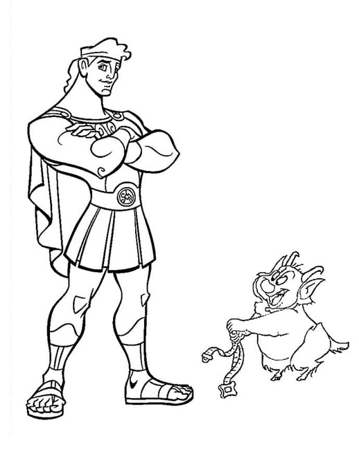 Desenhe Hércules e Phil para colorir