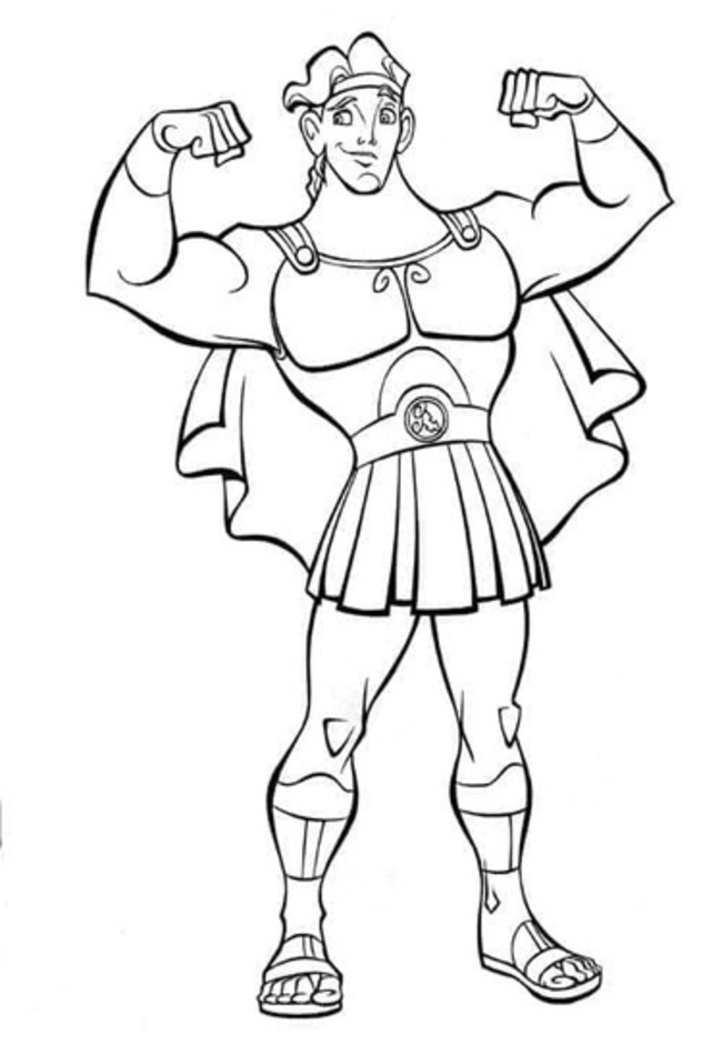 Desenhe Hércules forte para colorir