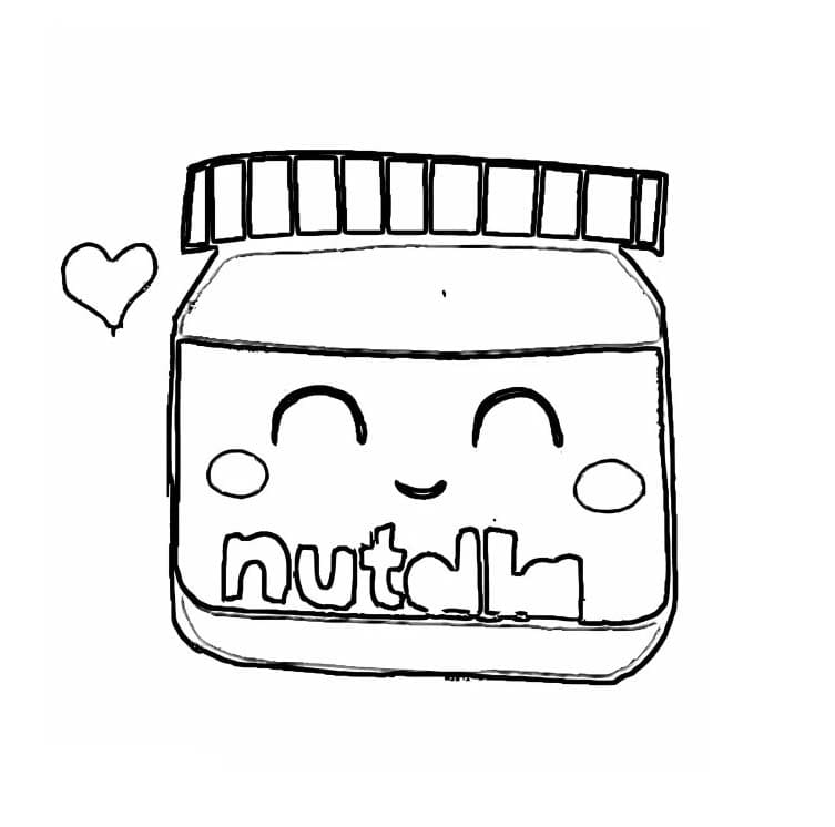 Desenhos de Desenhe Nutella feliz para colorir