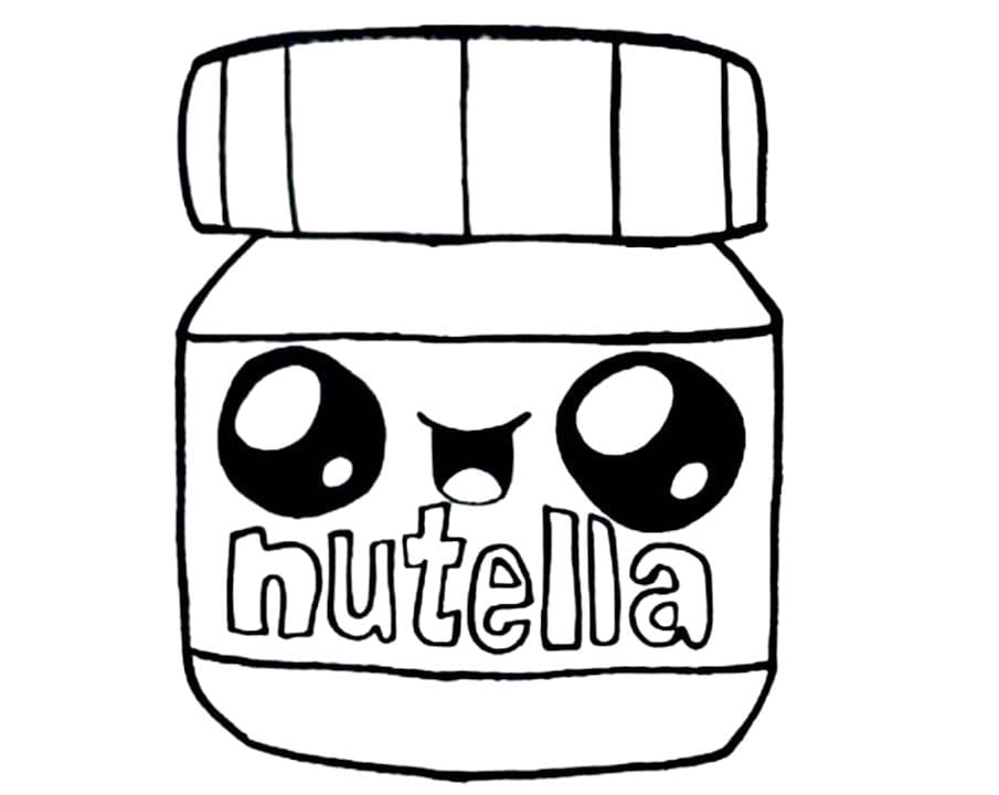 Desenhe Nutella muito fofo para colorir