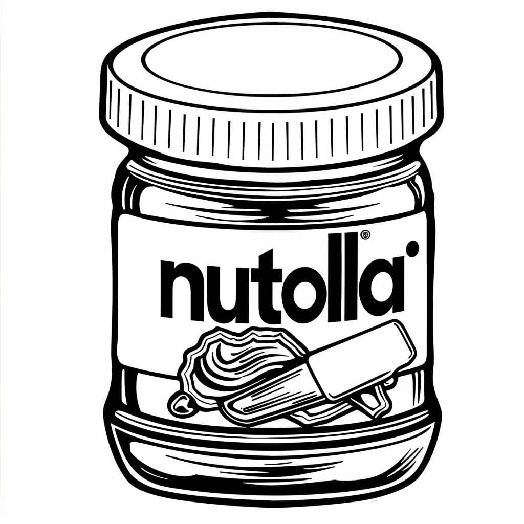 Desenhe básico Nutella para colorir