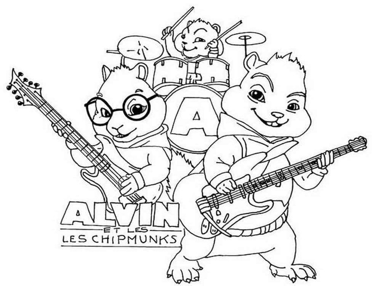 Desenhos de Desenhe legal de alvin e os esquilos para colorir