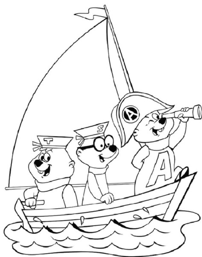 Desenhe o alvin e seus amigos para colorir