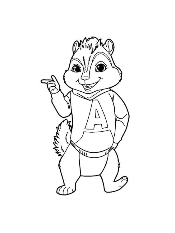 Desenhos de Desenhe o alvin feliz para colorir